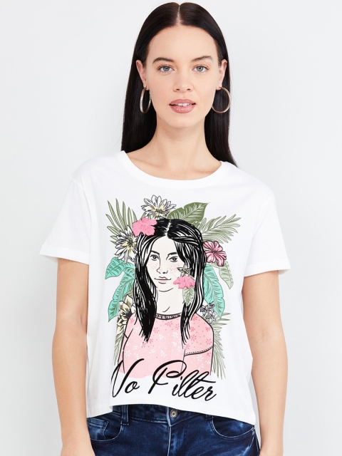

max Women White Printed Top
