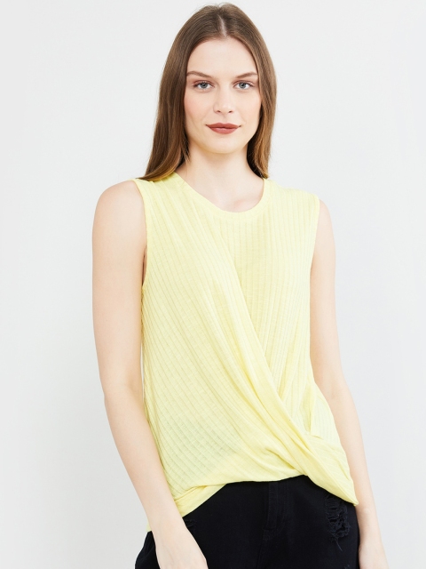 

max Women Yellow Striped Top