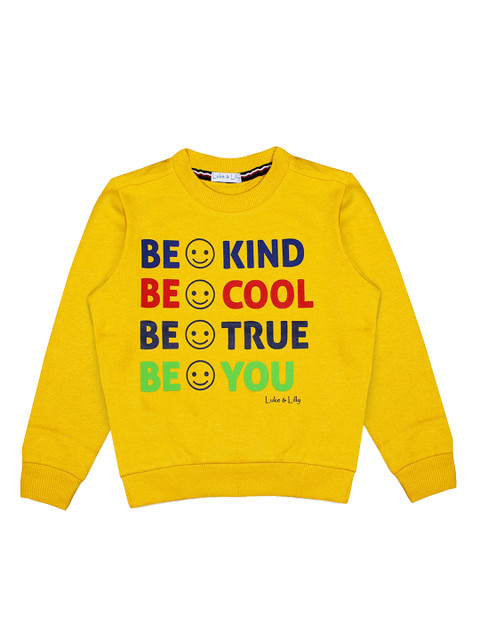 

Luke & Lilly Boys Yellow Printed Fleece Sweatshirt