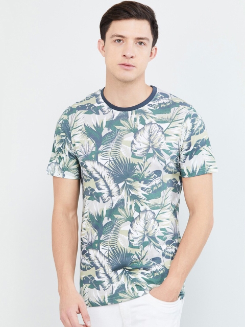 

max Men Multicoloured Printed Round Neck T-shirt, Multi