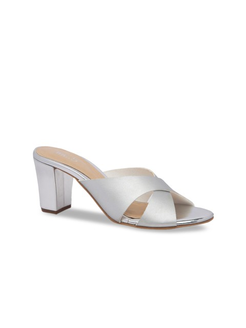 

Inc 5 Women Silver-Toned Solid Block Heels