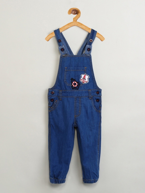 

max Boys Blue Solid Dungarees