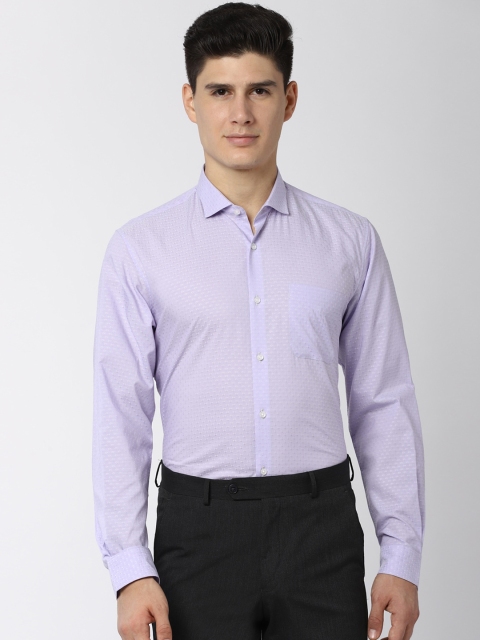 

Peter England Men Purple Regular Fit Self Design Formal Shirt