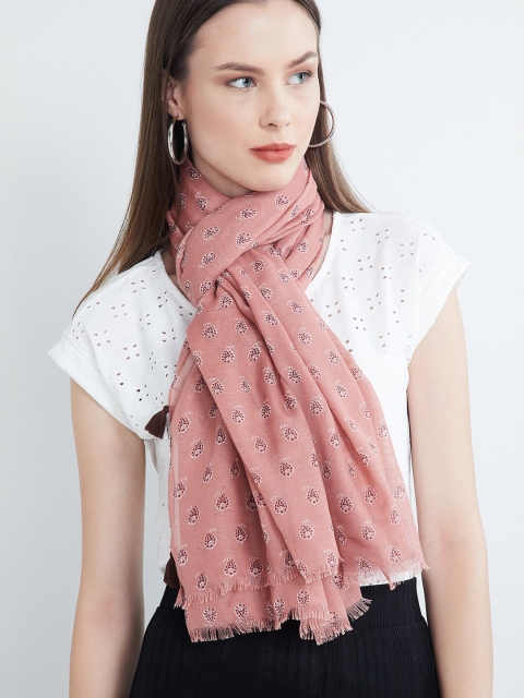 

max Women Peach-Coloured Printed Scarf
