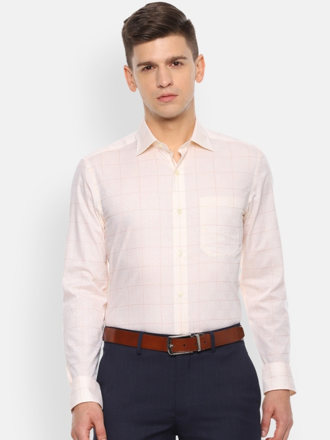 

Louis Philippe Gods & Kings Men Beige Regular Fit Checked Formal Shirt