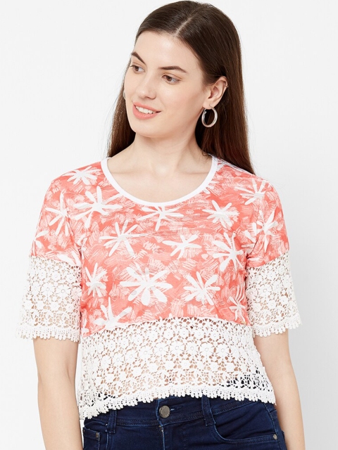 

Juliet Women Peach-Coloured Self Design Top