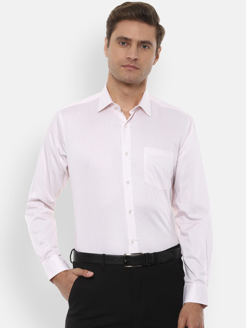 

Van Heusen Men White & Pink Regular Fit Solid Formal Shirt
