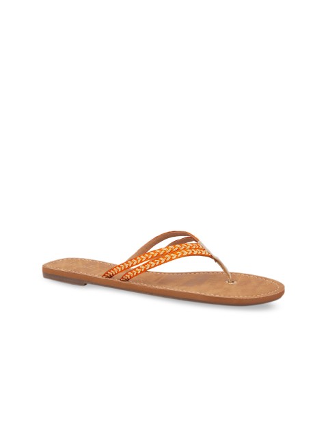

Inc 5 Women Orange Solid Open Toe Flats