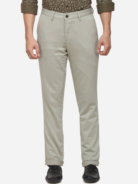 

JADE BLUE Men Green Regular Fit Self Design Chinos