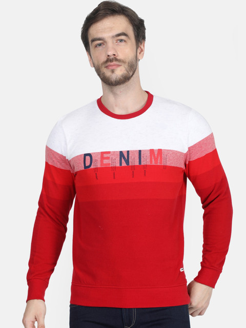 

Monte Carlo Men White & Red Colourblocked Sweatshirt