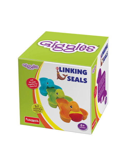 

Giggles Unisex Kids Multicolored Linking Seals Toy, Multi