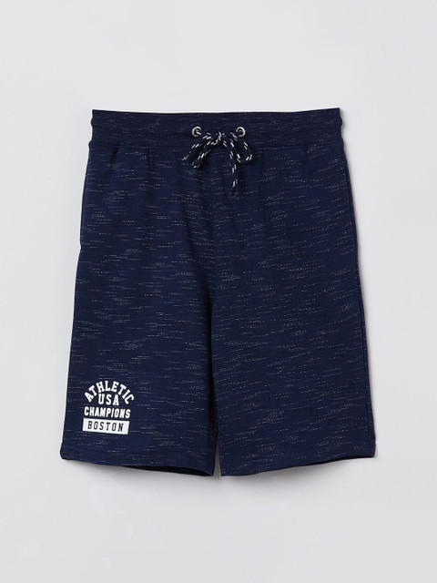 

max Boys Navy Blue Printed Regular Fit Regular Shorts