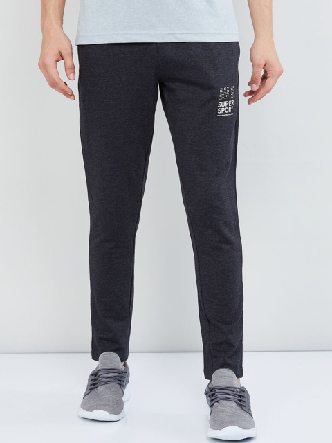

max Men Charcoal Grey Solid Track Pants