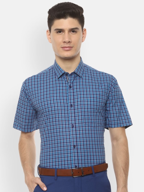 

Van Heusen Men Blue Regular Fit Checked Formal Shirt