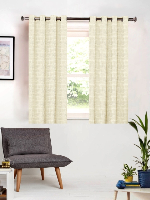 

SHIVANAA HOMES Cream Single Room Darkening Curtain Curtain