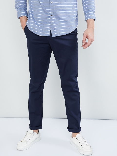 

max Men Blue Skinny Fit Solid Chinos