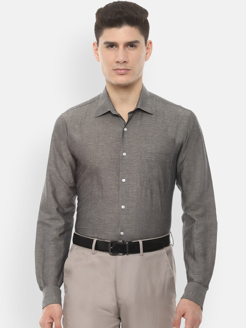 

Van Heusen Men Grey Slim Fit Solid Formal Shirt