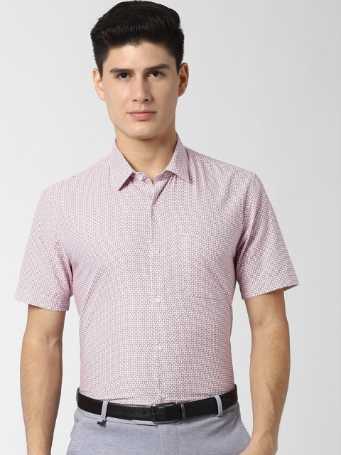 

Peter England Men White & Red Slim Fit Printed Formal Shirt