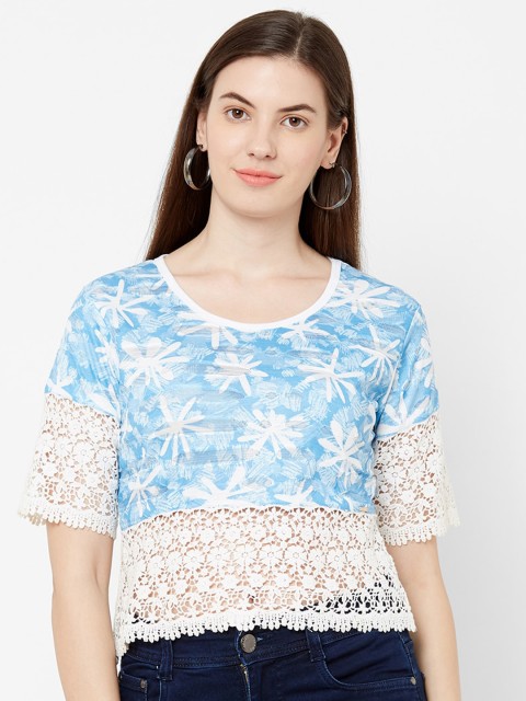 

Juliet Women Blue Self Design Top