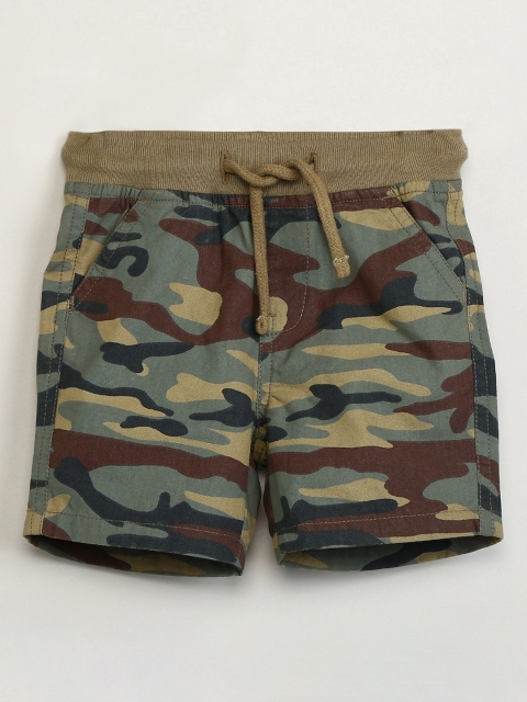 

max Boys Green Printed Regular Fit Regular Shorts