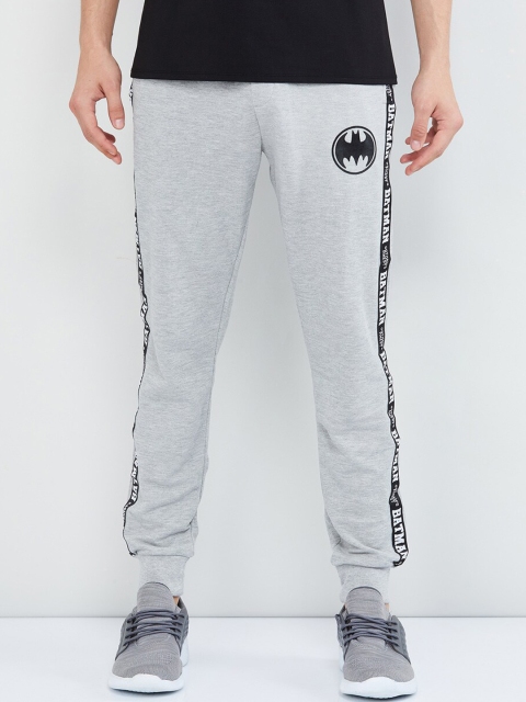 

max Men Grey Melange & Black Solid Batman Joggers