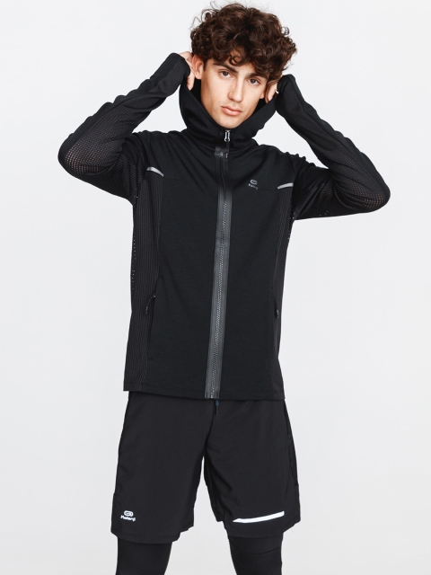 

Kalenji By Decathlon Men Black Solid Insulator Running Sporty Jacket