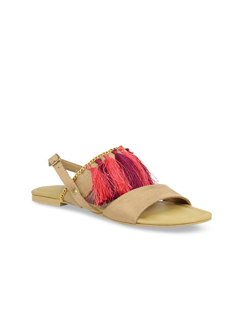 

Inc 5 Women Beige Colourblocked Open Toe Flats