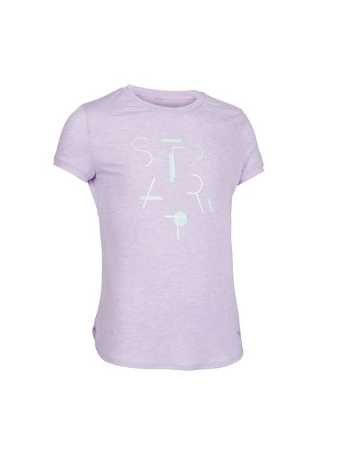

Domyos By Decathlon Girls Lavender Printed Round Neck T-shirt