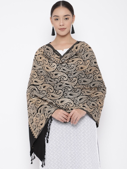 

Pashmoda Women Black Embroidered Stole