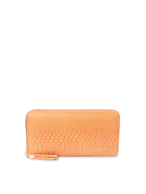 

Bagkok Women Mustard Yellow Textured Zip Around Wallet