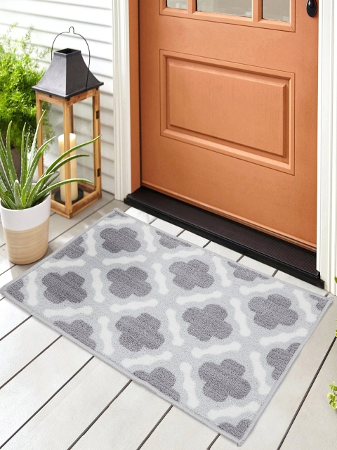 

SPACES Grey Printed Anti-Skid Door Mat