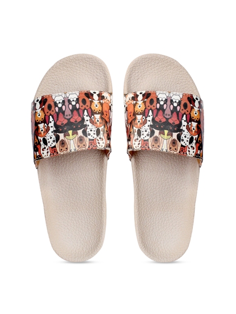 

FREECO Women Multicoloured Printed Sliders, Multi