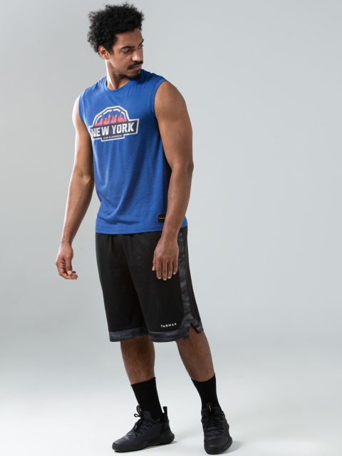 

TARMAK By Decathlon Men Blue Printed Round Neck T-shirt