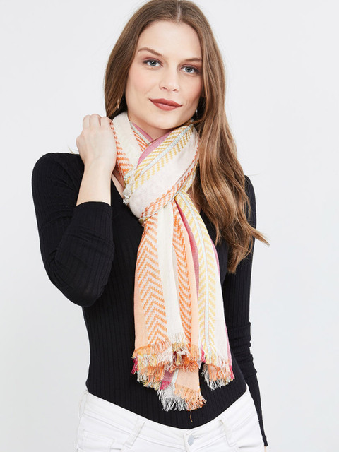 

max Women Peach-Coloured Printed Scarf