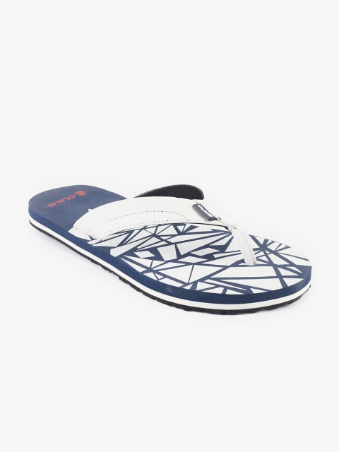 

Duke Men Navy Blue & White Printed Thong Flip-Flops