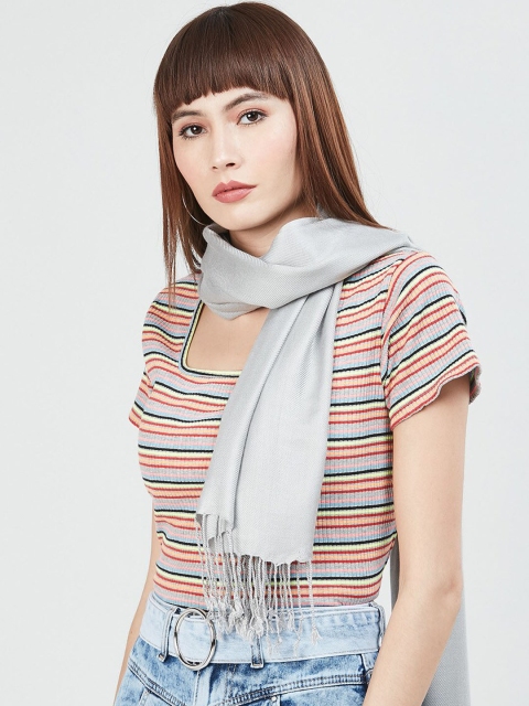 

max Women Grey Solid Scarf