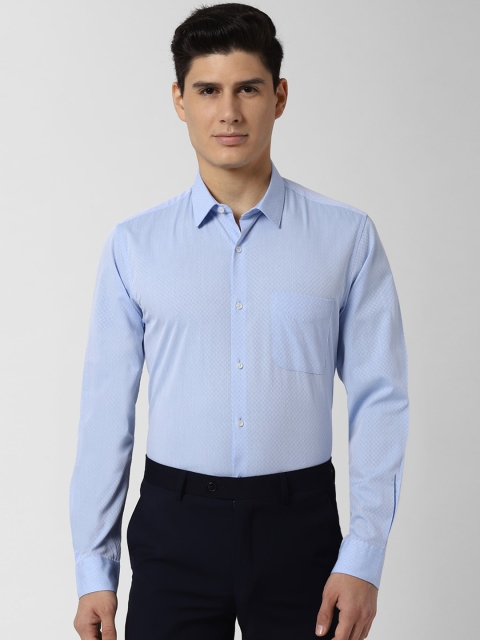 

Peter England Men Blue Slim Fit Self Design Formal Shirt