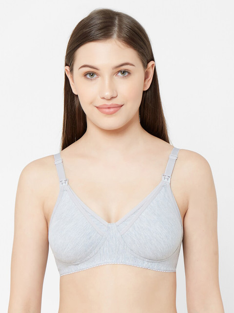 

Juliet Grey Solid Non-Wired Non Padded Maternity Bra