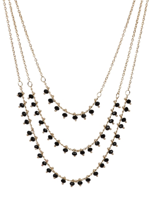 

ToniQ Gold-Plated & Black Alloy Layered Necklace