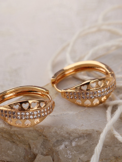 

ANIKAS CREATION Gold-Toned Circular Hoop Earrings