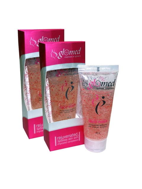 

glomed Unisex Pack of 2 Cleansing & Skin lightening Face Wash 60 g, Pink