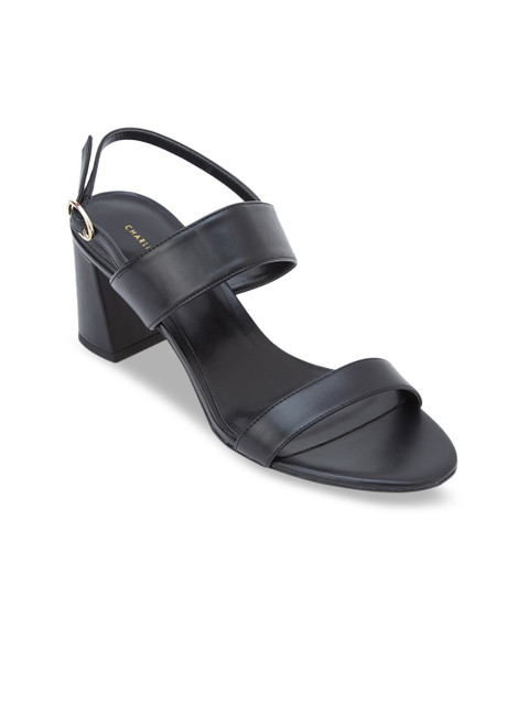 

CHARLES & KEITH Women Black Solid Block Heels