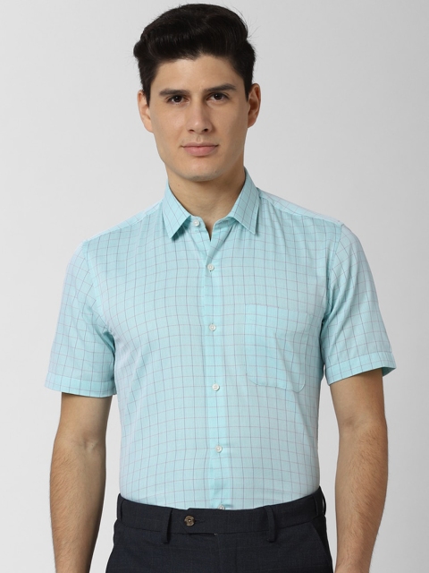 

Peter England Men Blue Slim Fit Checked Formal Shirt