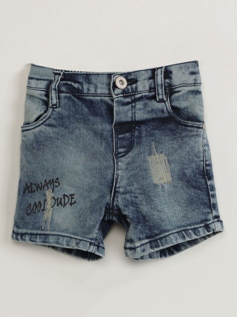 

max Boys Blue Washed Regular Fit Denim Shorts