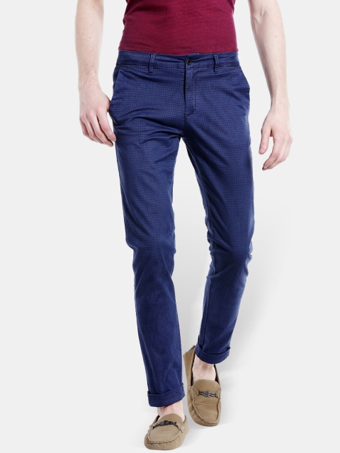 

Rex Straut Jeans Men Navy Blue Slim Fit Solid Chinos