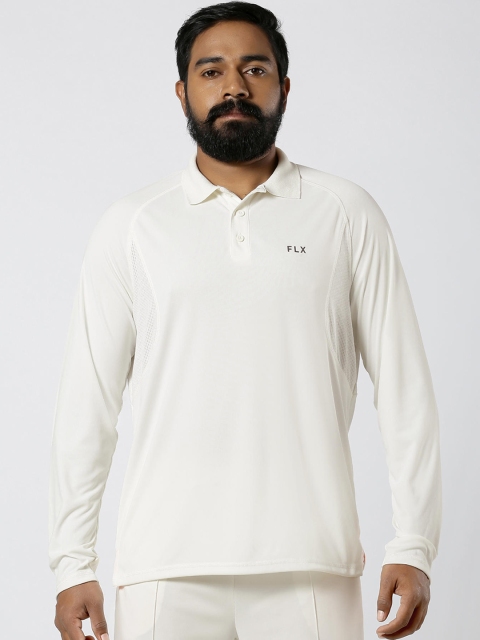 

FLX By Decathlon Men White Solid Polo Collar T-shirt