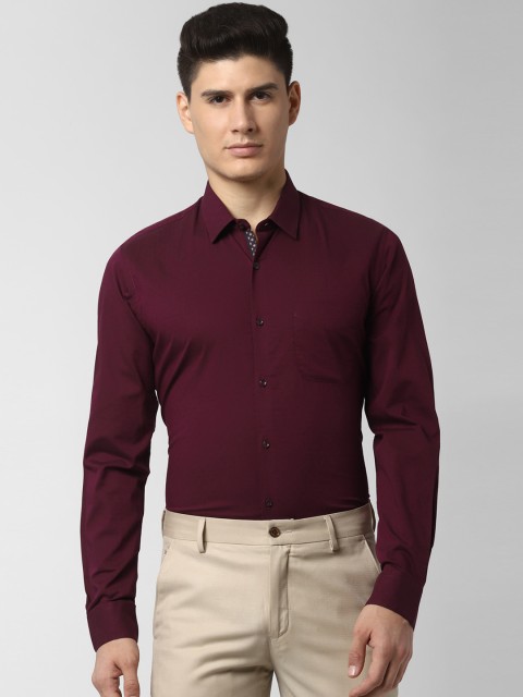

Peter England Men Maroon Slim Fit Solid Formal Shirt