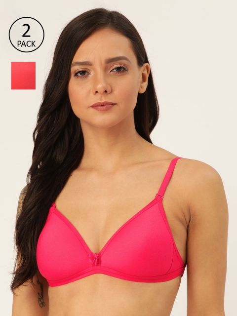

Lady Lyka Fuchsia & Peach Pack of 2 Non-Wired Lightly Padded T-shirt Bra GO-GIRL-FCA-PLM