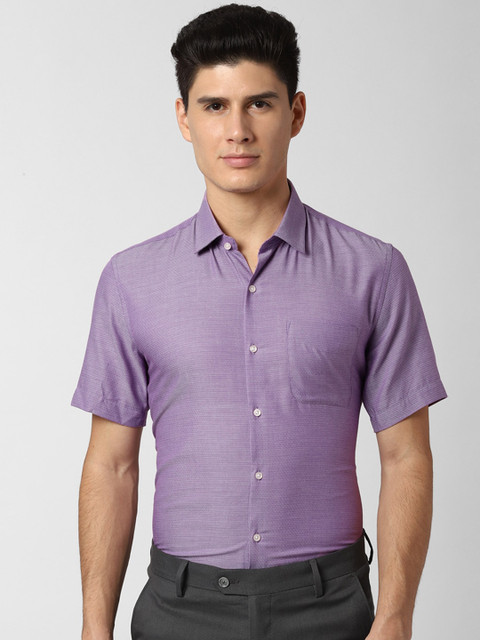 

Peter England Men Purple Slim Fit Self Design Formal Shirt