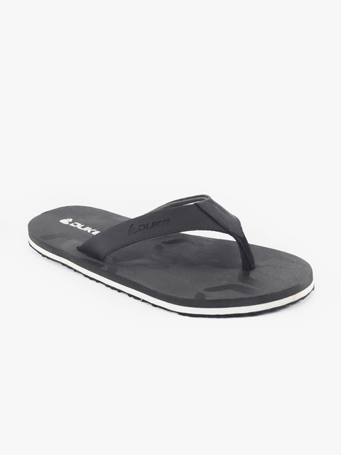 

Duke Men Grey & Black Printed Thong Flip-Flops